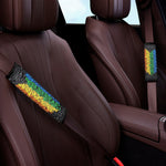 LGBT Pride Rainbow Heart Stones Print Car Seat Belt Covers