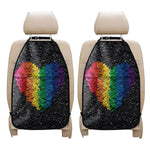 LGBT Pride Rainbow Heart Stones Print Car Seat Organizers