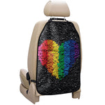 LGBT Pride Rainbow Heart Stones Print Car Seat Organizers