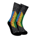 LGBT Pride Rainbow Heart Stones Print Crew Socks