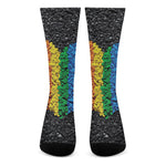 LGBT Pride Rainbow Heart Stones Print Crew Socks