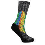 LGBT Pride Rainbow Heart Stones Print Crew Socks