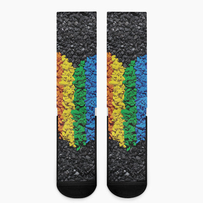 LGBT Pride Rainbow Heart Stones Print Crew Socks