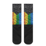 LGBT Pride Rainbow Heart Stones Print Crew Socks