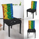 LGBT Pride Rainbow Heart Stones Print Dining Chair Slipcover