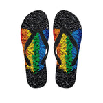 LGBT Pride Rainbow Heart Stones Print Flip Flops