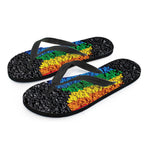 LGBT Pride Rainbow Heart Stones Print Flip Flops