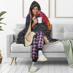 LGBT Pride Rainbow Heart Stones Print Hooded Blanket