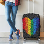 LGBT Pride Rainbow Heart Stones Print Luggage Cover