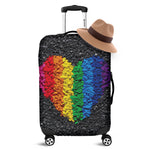 LGBT Pride Rainbow Heart Stones Print Luggage Cover