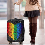 LGBT Pride Rainbow Heart Stones Print Luggage Cover