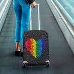 LGBT Pride Rainbow Heart Stones Print Luggage Cover