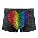 LGBT Pride Rainbow Heart Stones Print Men's Boxer Briefs
