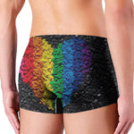 LGBT Pride Rainbow Heart Stones Print Men's Boxer Briefs