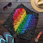 LGBT Pride Rainbow Heart Stones Print Men's Shorts