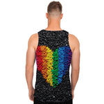 LGBT Pride Rainbow Heart Stones Print Men's Tank Top