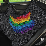 LGBT Pride Rainbow Heart Stones Print Pet Car Back Seat Cover