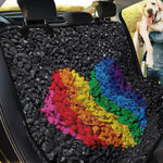 LGBT Pride Rainbow Heart Stones Print Pet Car Back Seat Cover