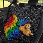 LGBT Pride Rainbow Heart Stones Print Pet Car Back Seat Cover