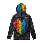 LGBT Pride Rainbow Heart Stones Print Pullover Hoodie