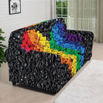 LGBT Pride Rainbow Heart Stones Print Sofa Cover