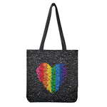 LGBT Pride Rainbow Heart Stones Print Tote Bag