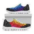 LGBT Pride Rainbow Heart Stones Print White Running Shoes
