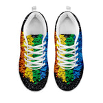 LGBT Pride Rainbow Heart Stones Print White Sneakers