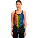 LGBT Pride Rainbow Heart Stones Print Women's Racerback Tank Top
