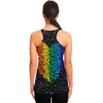 LGBT Pride Rainbow Heart Stones Print Women's Racerback Tank Top
