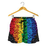 LGBT Pride Rainbow Heart Stones Print Women's Shorts