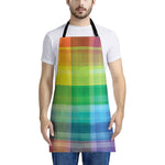 LGBT Pride Rainbow Plaid Pattern Print Apron