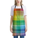 LGBT Pride Rainbow Plaid Pattern Print Apron