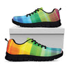 LGBT Pride Rainbow Plaid Pattern Print Black Sneakers