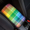 LGBT Pride Rainbow Plaid Pattern Print Car Center Console Cover