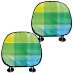LGBT Pride Rainbow Plaid Pattern Print Car Headrest Covers
