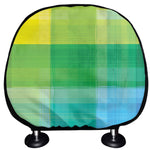 LGBT Pride Rainbow Plaid Pattern Print Car Headrest Covers