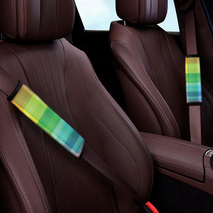 LGBT Pride Rainbow Plaid Pattern Print Car Seat Belt Covers