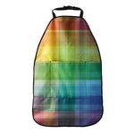 LGBT Pride Rainbow Plaid Pattern Print Car Seat Organizers