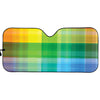 LGBT Pride Rainbow Plaid Pattern Print Car Sun Shade
