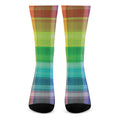 LGBT Pride Rainbow Plaid Pattern Print Crew Socks