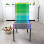 LGBT Pride Rainbow Plaid Pattern Print Dining Chair Slipcover