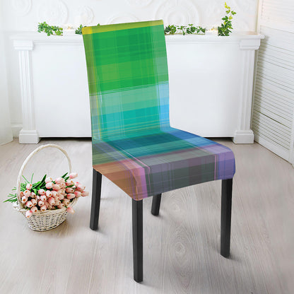 LGBT Pride Rainbow Plaid Pattern Print Dining Chair Slipcover