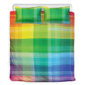 LGBT Pride Rainbow Plaid Pattern Print Duvet Cover Bedding Set