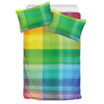 LGBT Pride Rainbow Plaid Pattern Print Duvet Cover Bedding Set