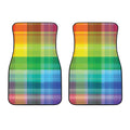 LGBT Pride Rainbow Plaid Pattern Print Front Car Floor Mats
