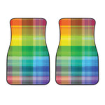 LGBT Pride Rainbow Plaid Pattern Print Front Car Floor Mats