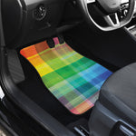 LGBT Pride Rainbow Plaid Pattern Print Front Car Floor Mats