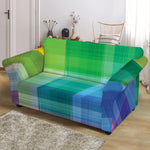 LGBT Pride Rainbow Plaid Pattern Print Loveseat Slipcover