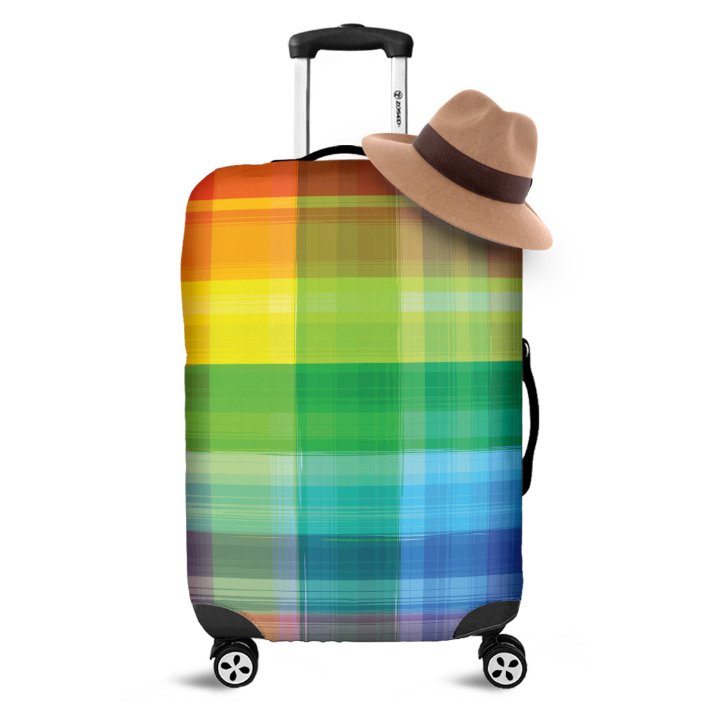 LGBT Pride Rainbow Plaid Pattern Print Luggage Cover